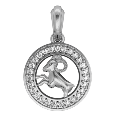 Aries Charm in silver